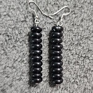 Elegant Black Beaded Earrings